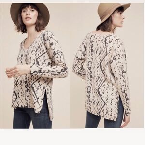 HWR for Anthropologie Monogram Wool Yak Cashmere Pullover Sweater size XS